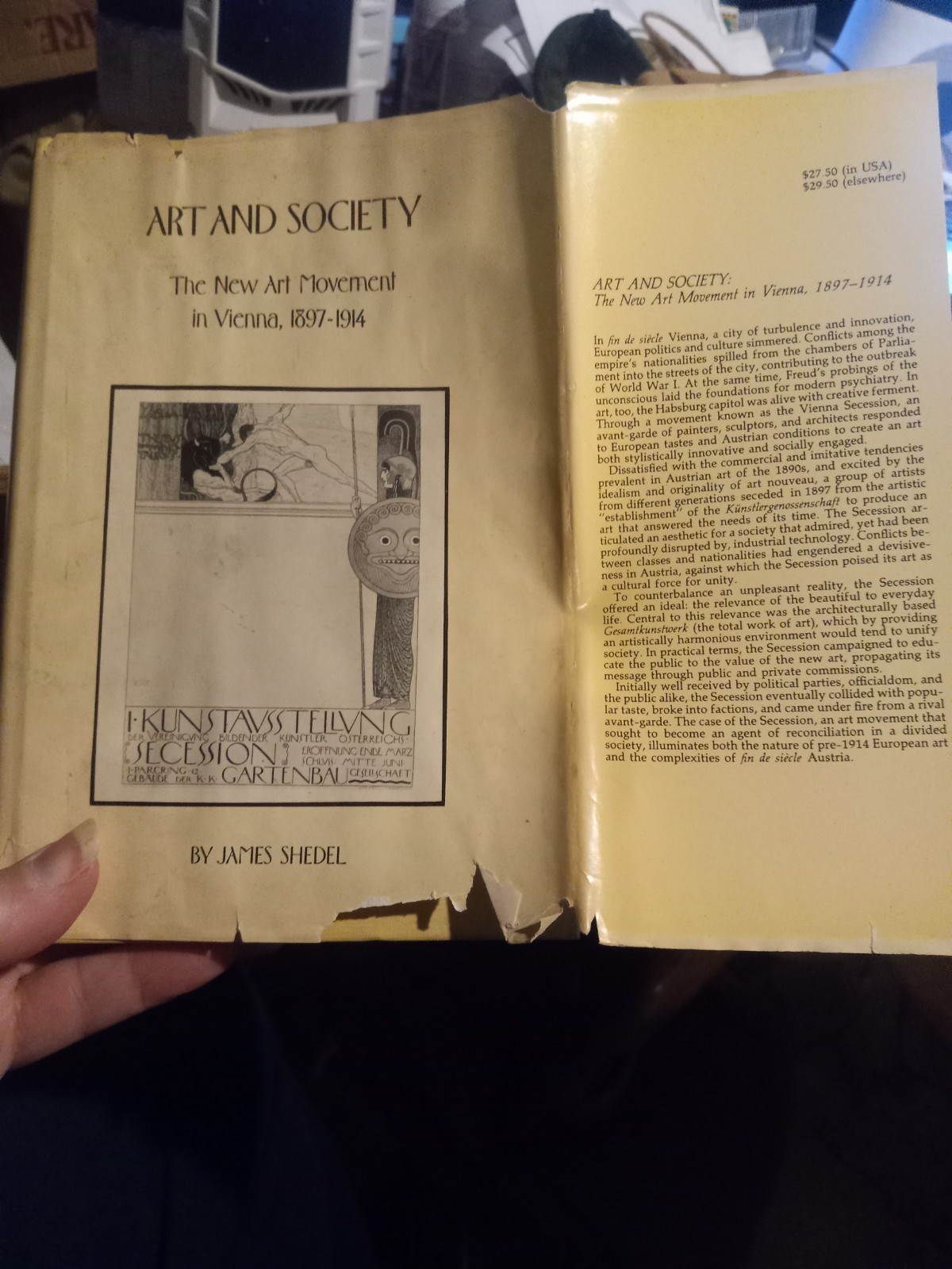 ART & SOCIETY THE NEW ART MOVEMENT IN VIENNA 1897-1914 BOOK W/DJ BY JAMES SHEDEL