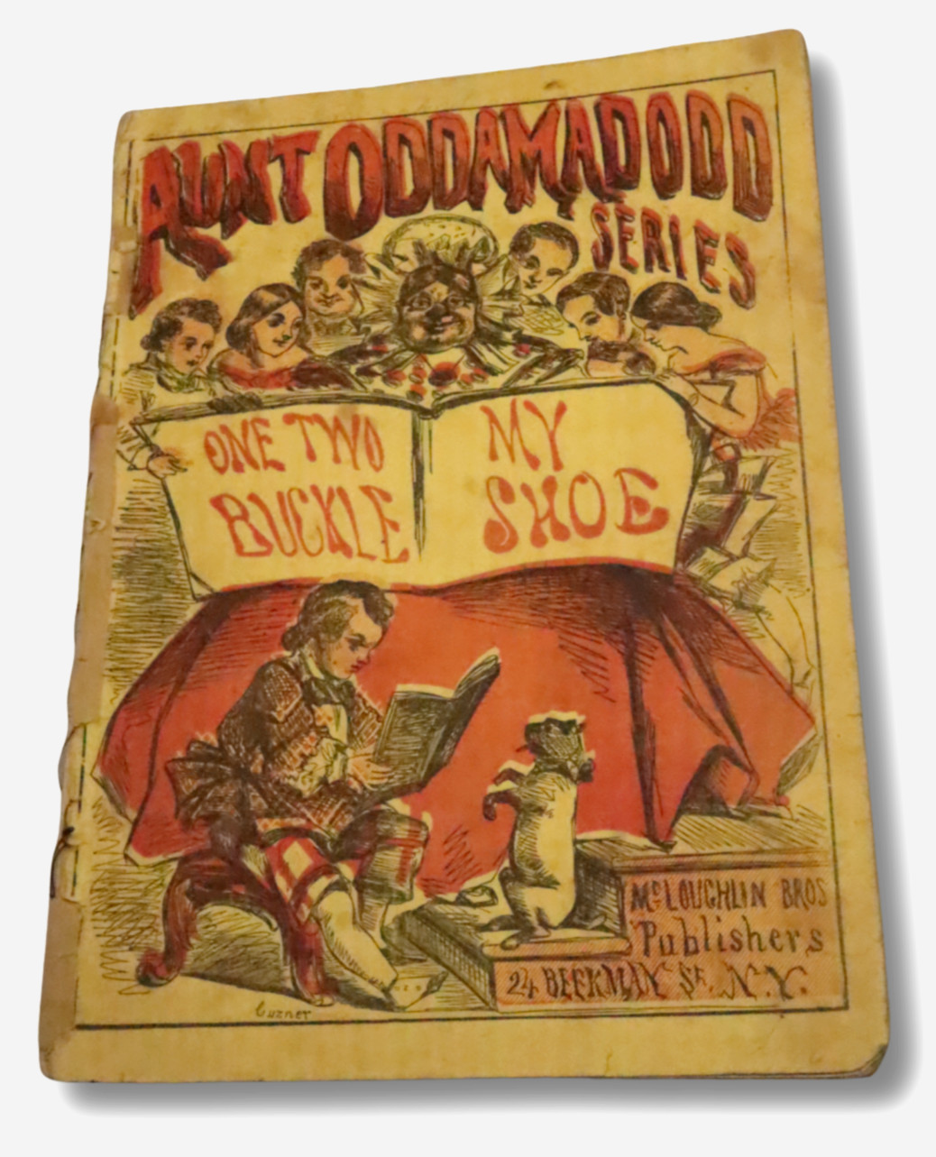 RARE 1863 Antique McLoughlin Toy Book One Two Buckle My Shoe Aunt Mary Series