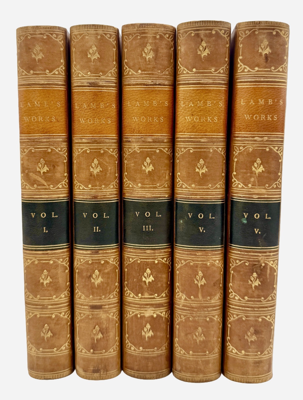1871 The Works of Charles Lamb in Five Volumes – BEAUTIFUL FINE CALF *NEAR MINT*