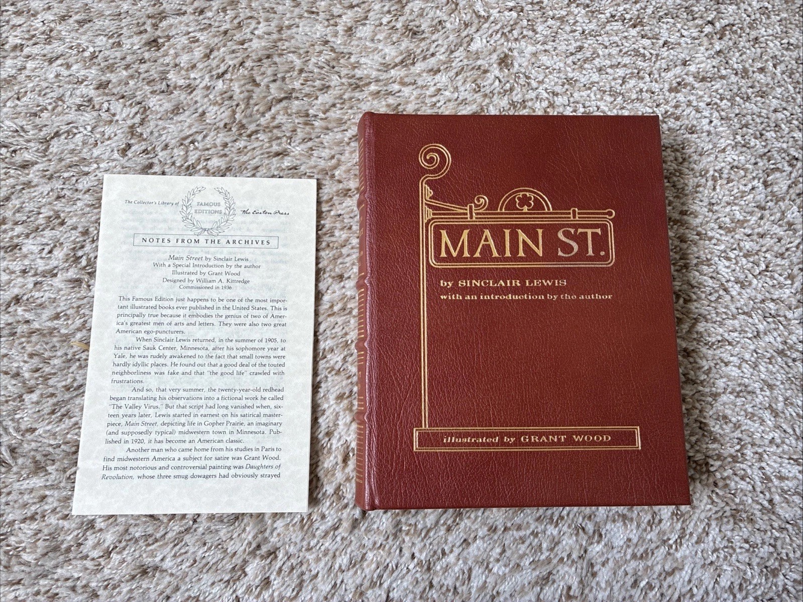 Easton Press Famous Editions Main Street by Sinclair Lewis 1965 Like New