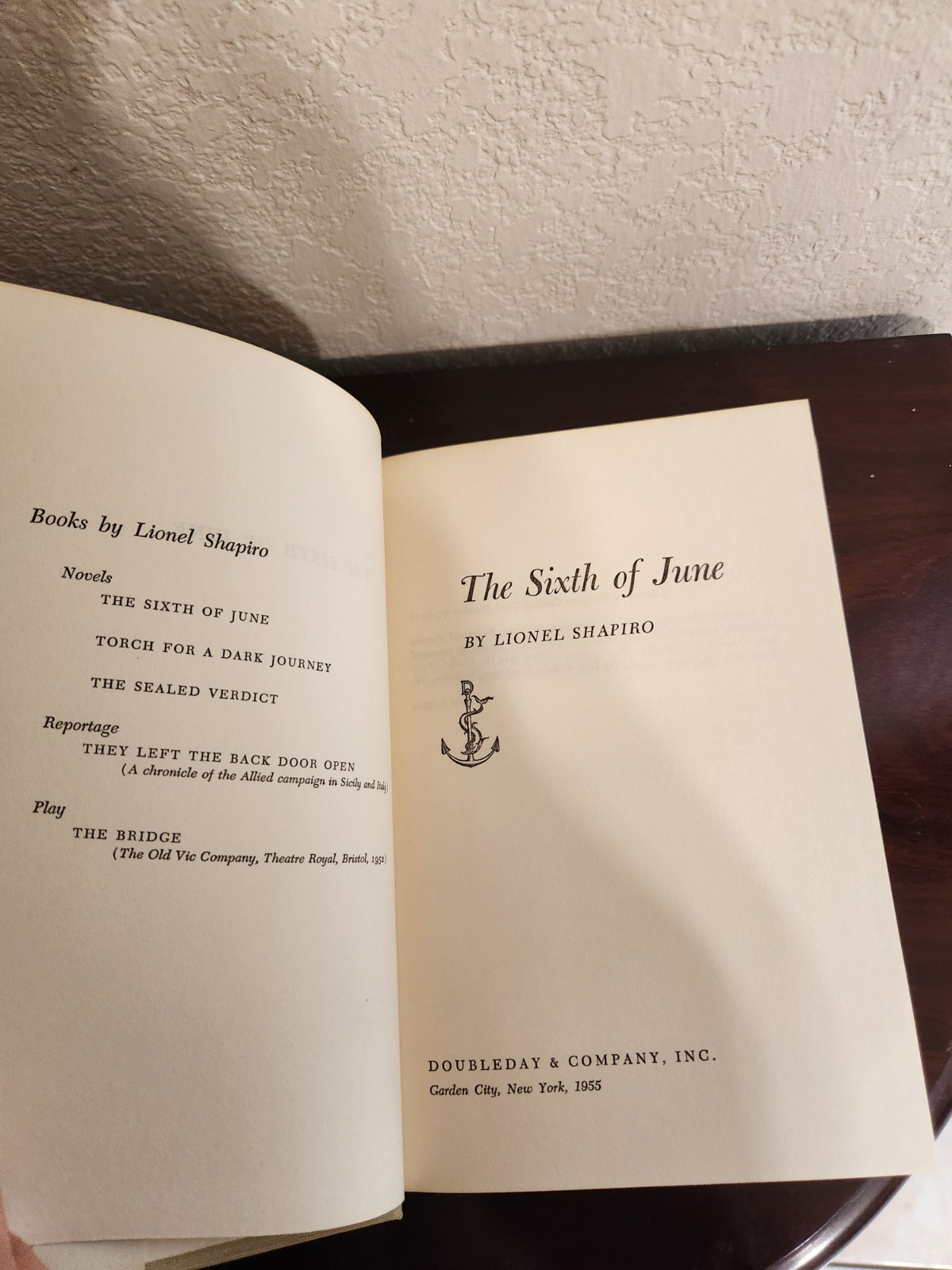 The Sixth of June – Lionel Shapiro – 1955 – First Edition With Dusk Jacket
