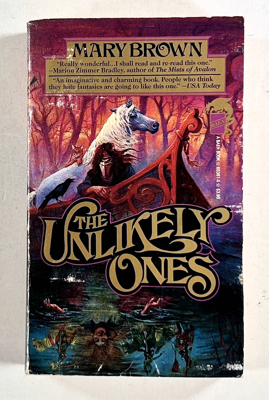 1989 Mary Brown THE UNLIKELY ONES quirky fantasy quest novel BAEN BOOKS pb
