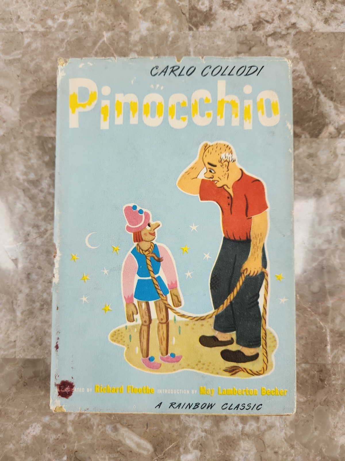 Pinocchio By Carlo Collodi 1946 Rainbow Classics Edition Vintage Hardcover