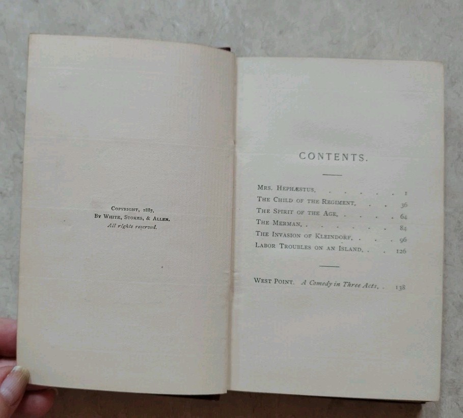 Mrs. Hephaestus & Other Short Stories 1887 1st ed. George A. Baker Hard Cover