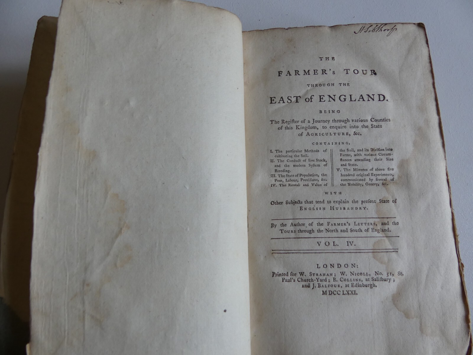 The Farmer’s Tour Through East England 1771 4 Volumes Arthur Young 29 Engravings