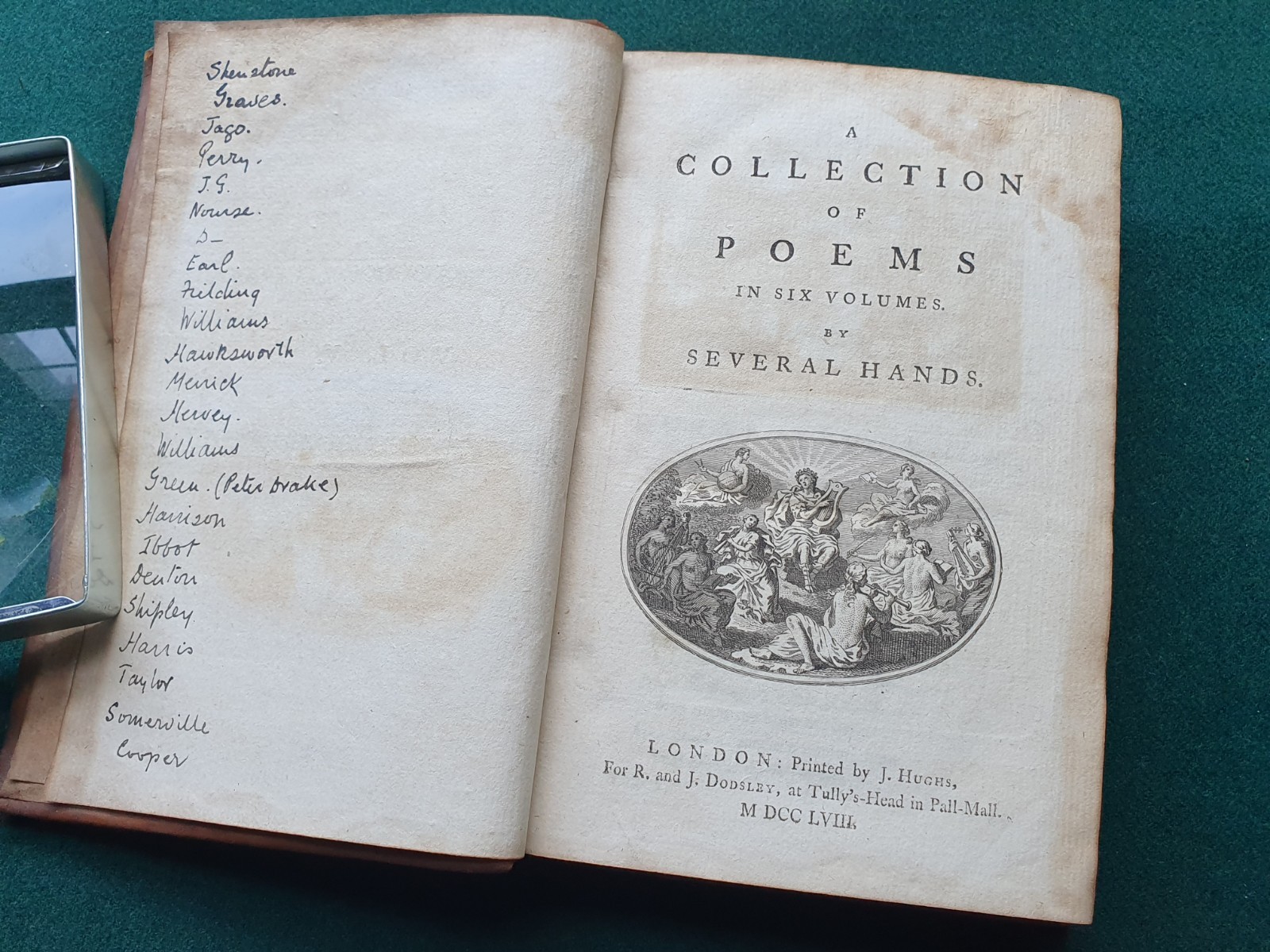 DODSLEY’S COLLECTION OF POEMS Volume 5 (1758) Leather Bound Antique Book