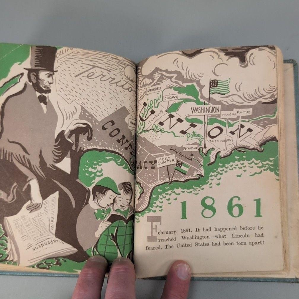 Vintage 1950 Abraham Lincoln Genevieve Foster HC Scribner USA Childrens Ex-Lib