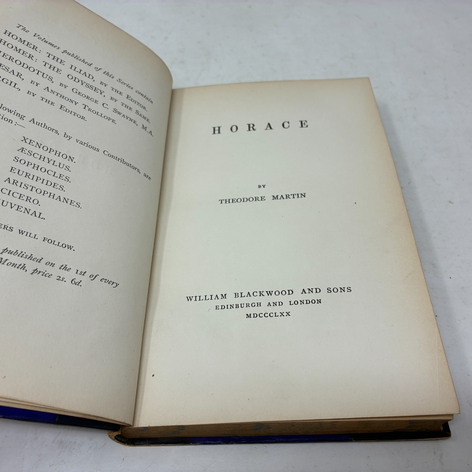HORACE by Theodore Martin. 1st Ed. 1845, Fine Leather Binding. BIOGRAPHY