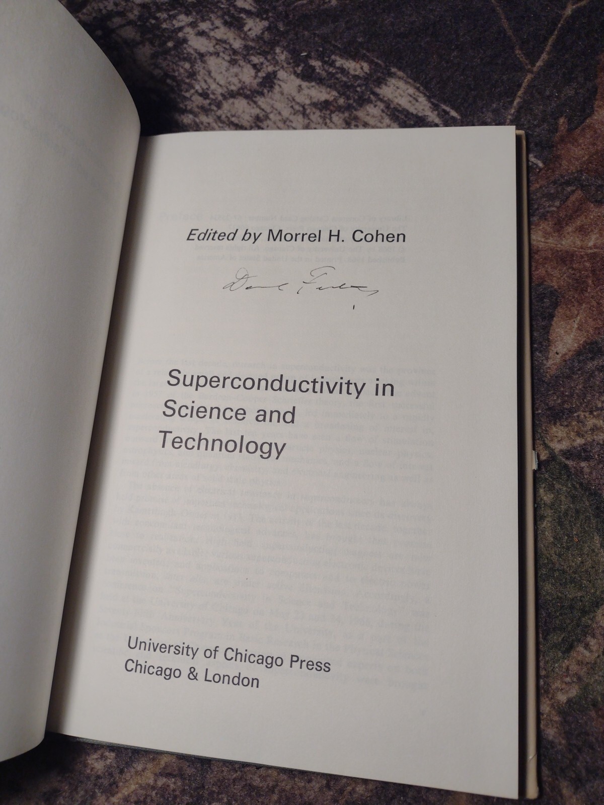 Superconductivity in Science and Technology by Morrel Cohen -Hardcover -1967