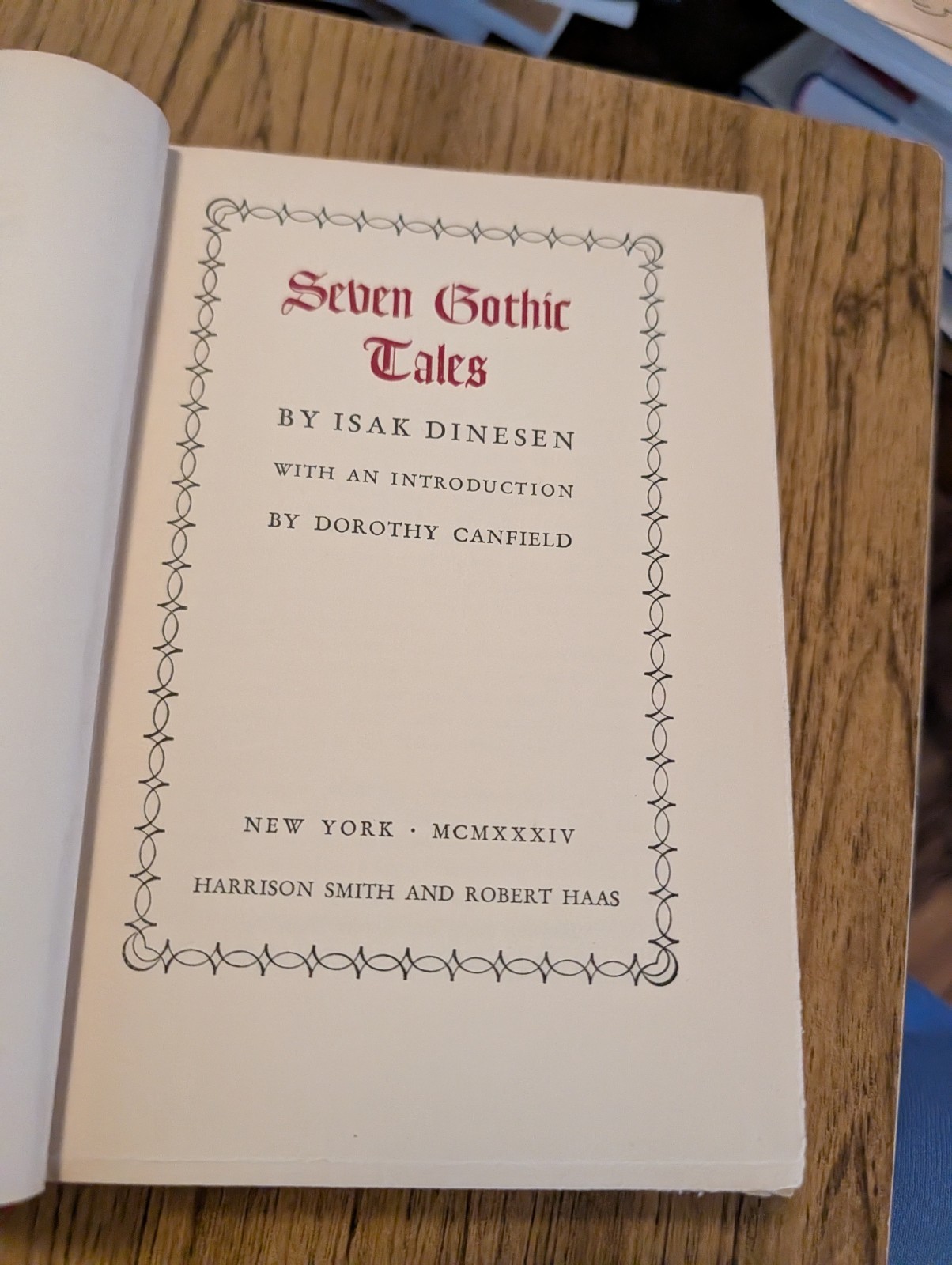 First Edition 1934 Seven Gothic Tales Osaka Dinesen, Karen Blixen Denmark