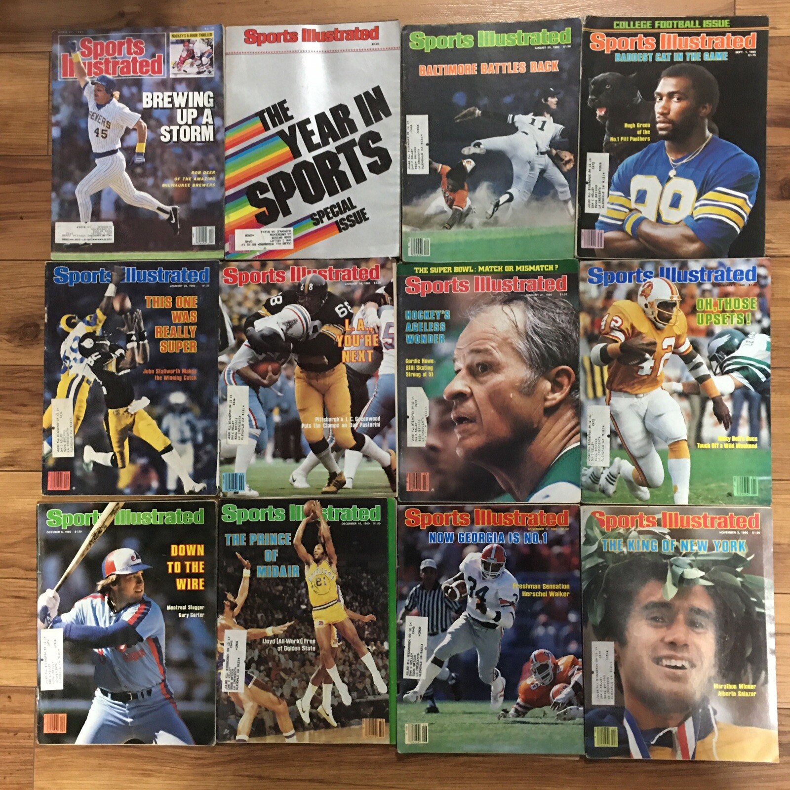 Sports Illustrated Lot 12 Mixed Issues Gary Carter, Herschel Walker,Brewer