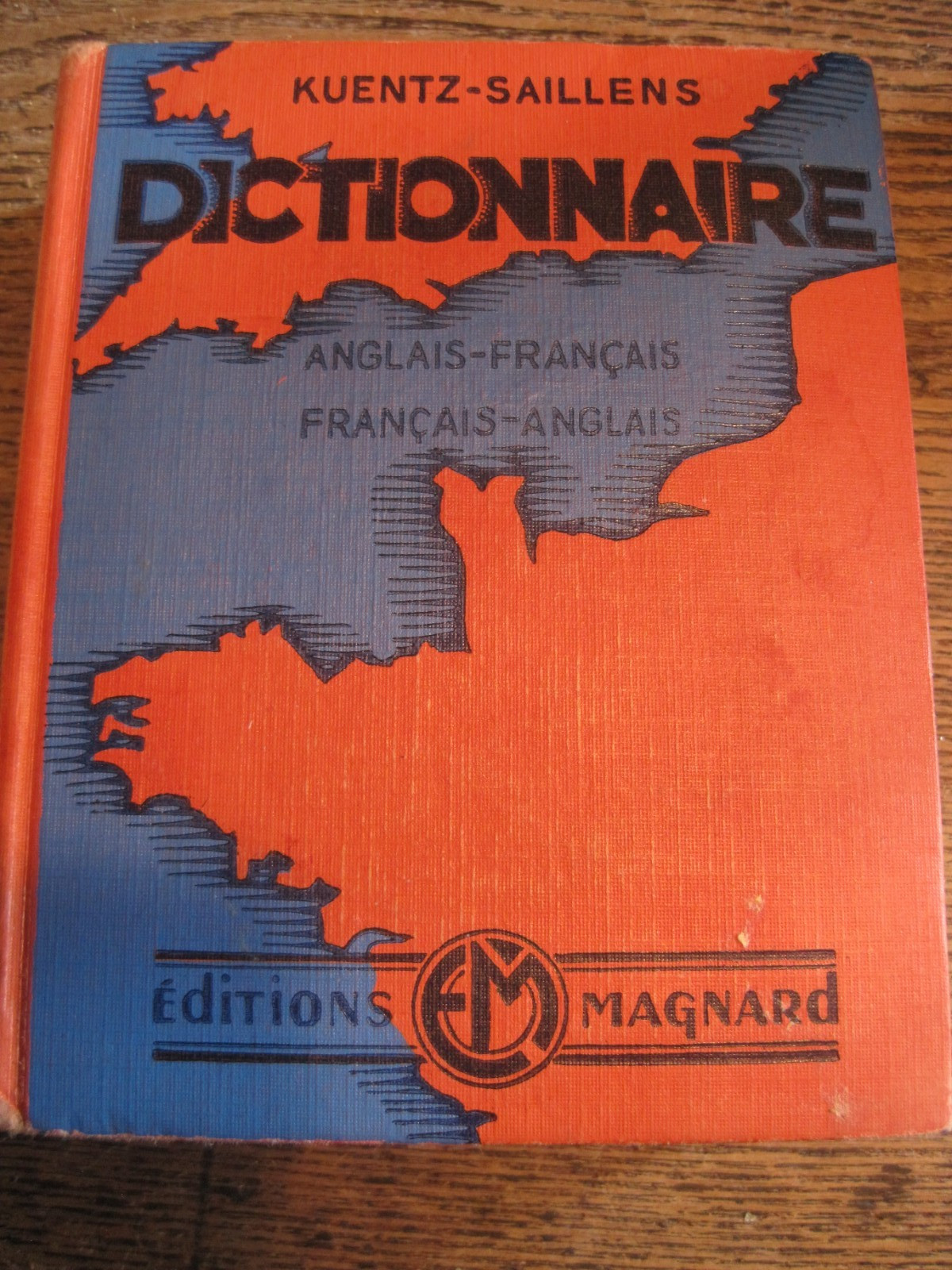 1945 ANGLAIS FRANCAIS DICTIONNAIRE BY KUENTZ&SAILLENS POCKET HBK
