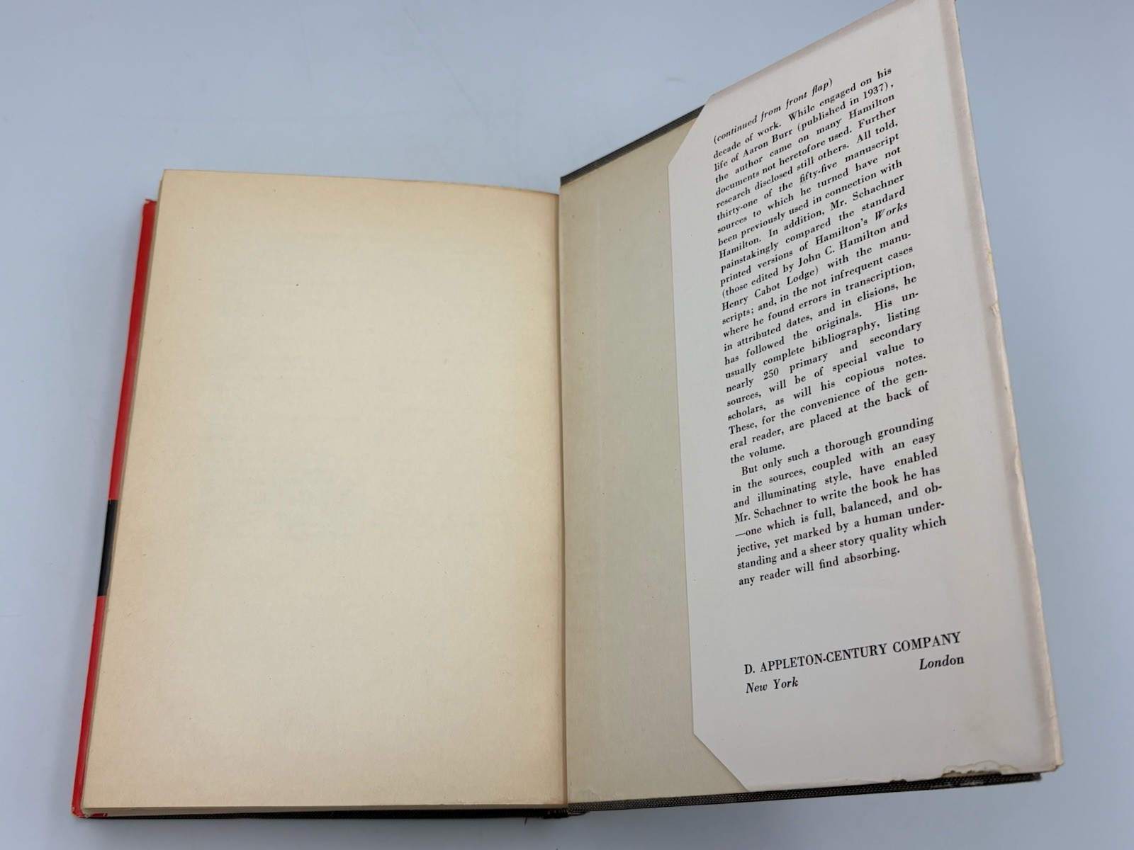 Alexander Hamilton By Nathan Schachner (1946) 1st Ed. Vintage Hardcover DJ