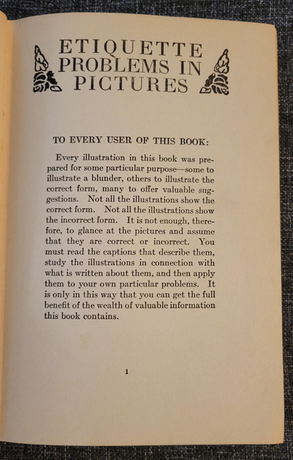 Etiquette Problems in Pictures by Lillian Eichler, Nelson Doubleday, Inc. 1924