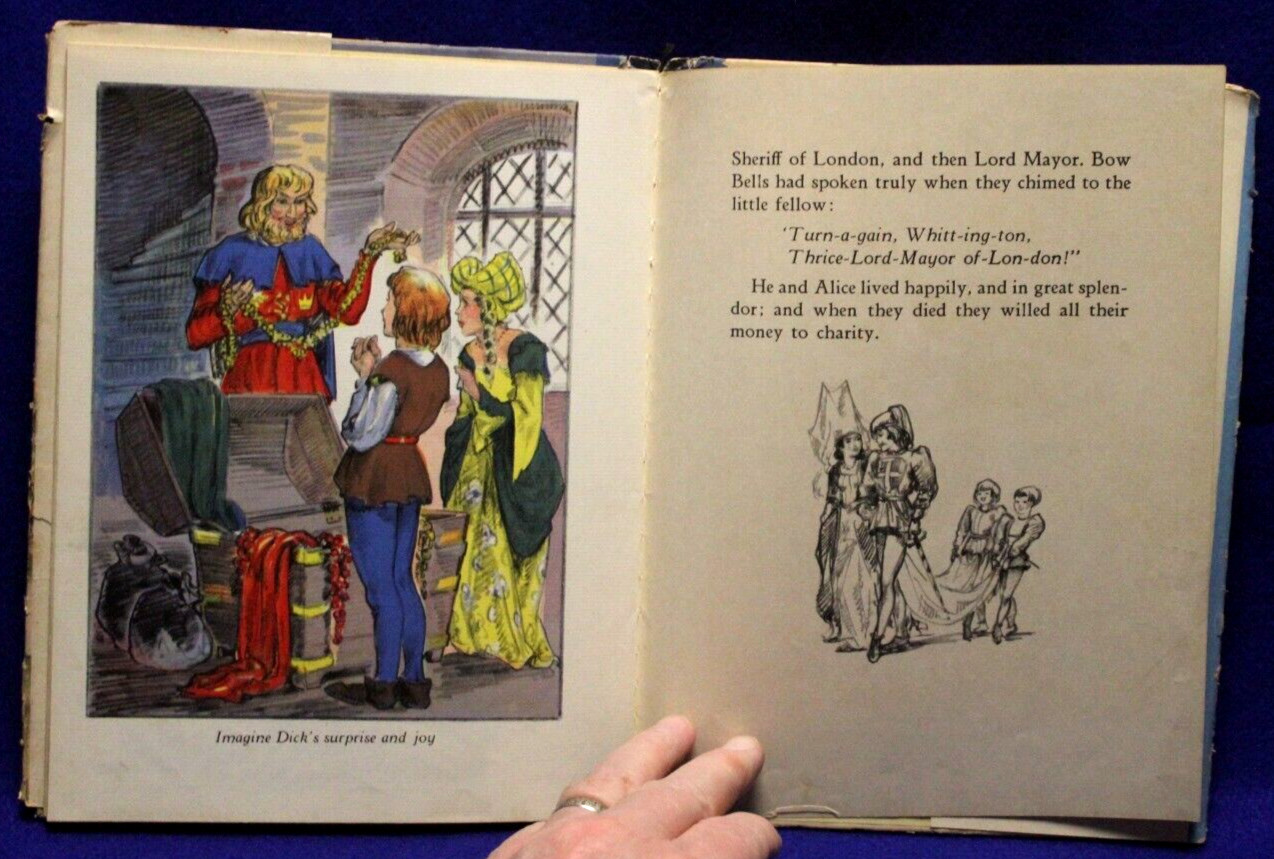DICK WHITTINGTON and HIS CAT Illustrated by Rafaello Busoni Reprint 1945 HCDJ