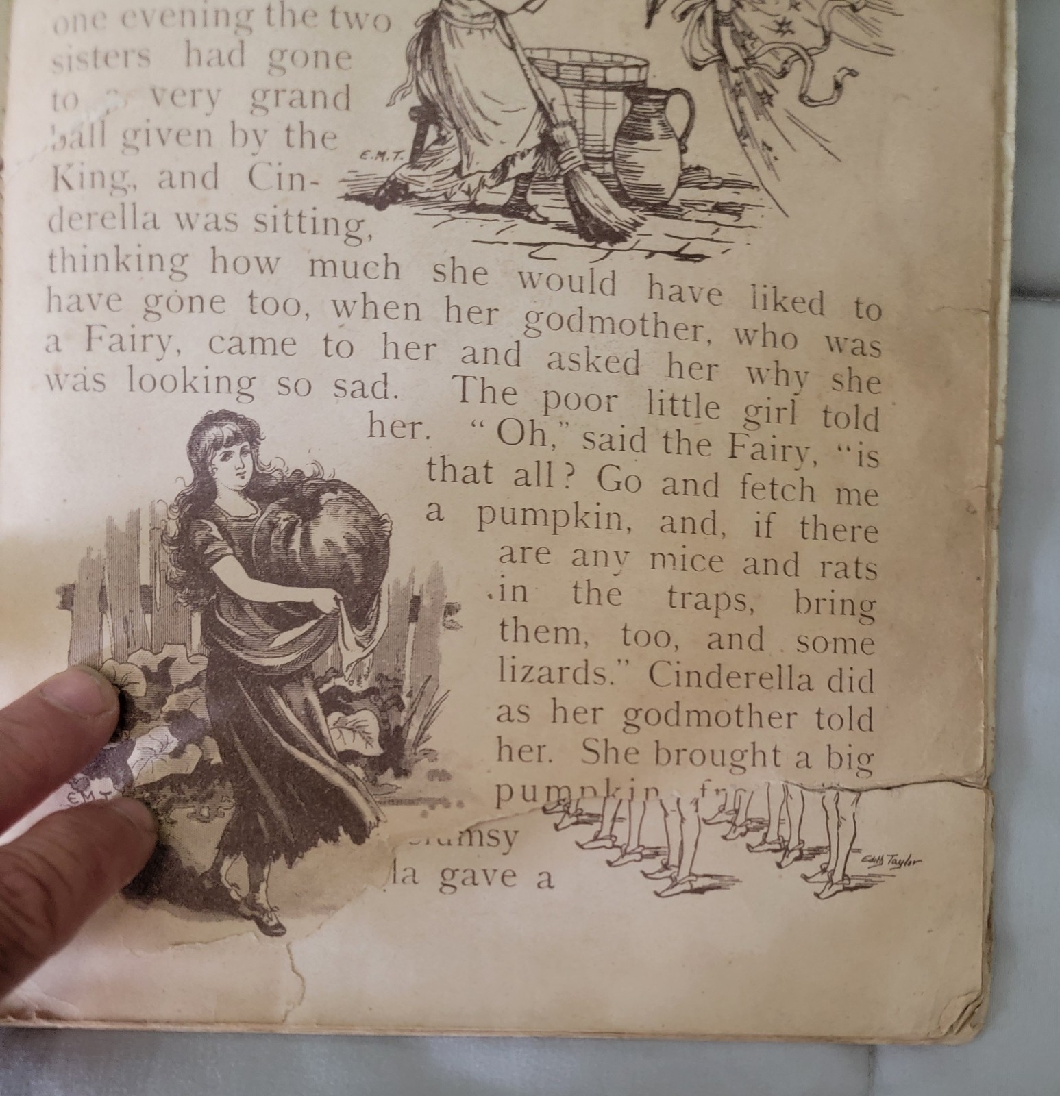 Antique 1890s Cinderella Father Tuck’s Fairy Tales by Raphael Tuck & Sons.