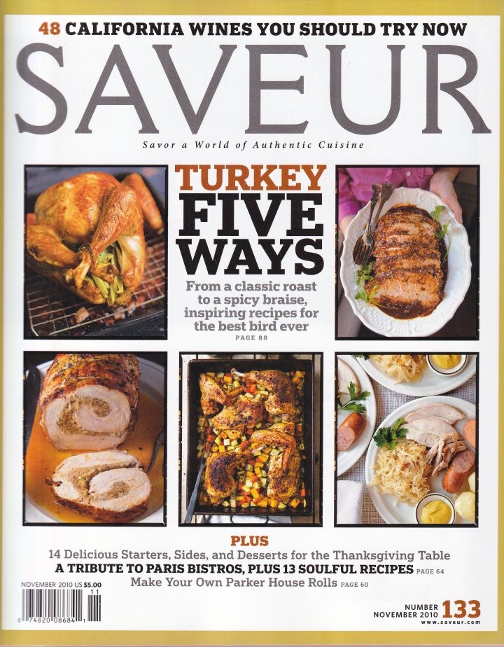 Saveur Magazine Number 133 November 2010 (Turkey, Parker House, Collard Greens)