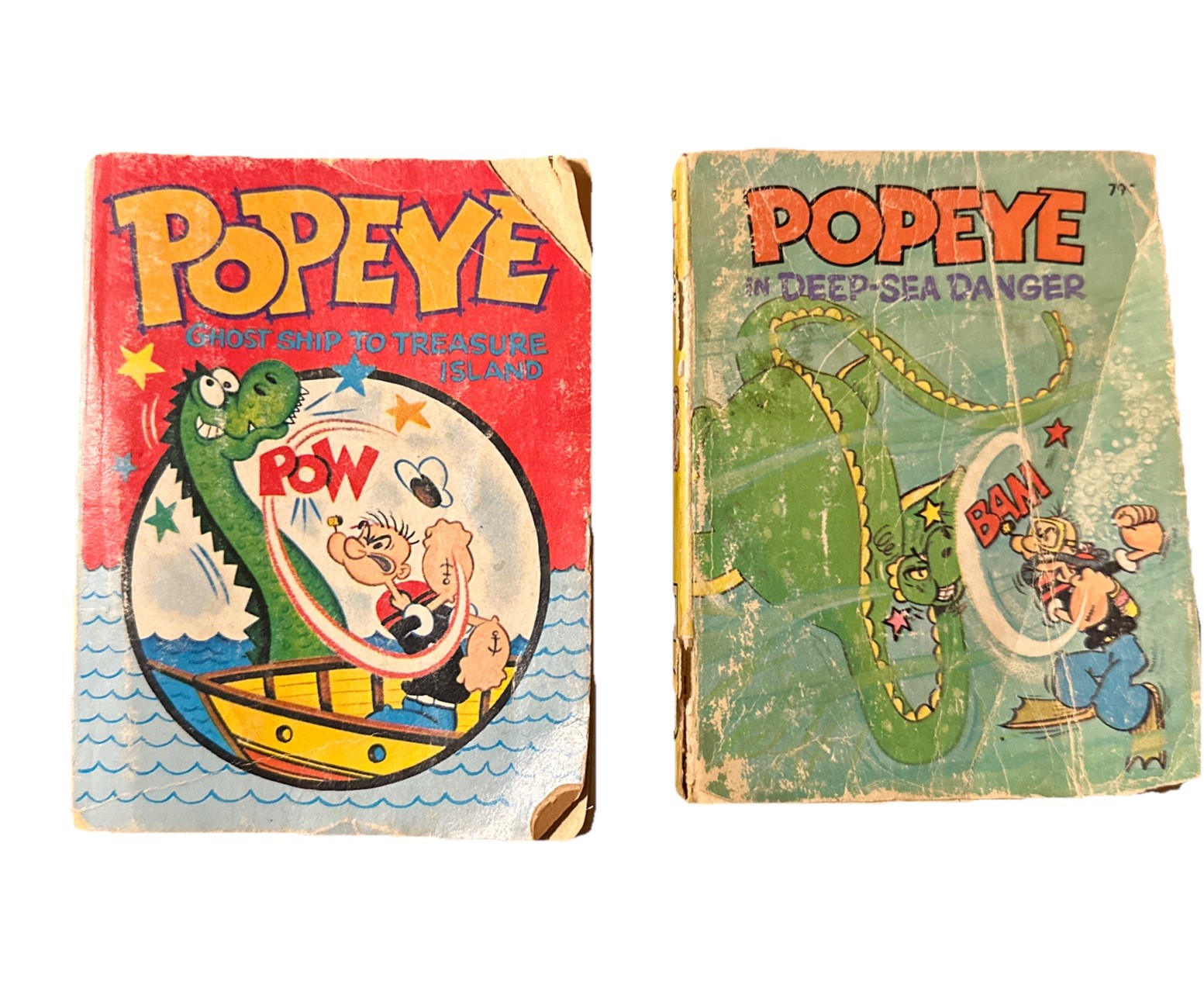 Popeye A Big Little Book Lot Of 2 Books Deep Sea Danger Ghost Ship To Treasure I