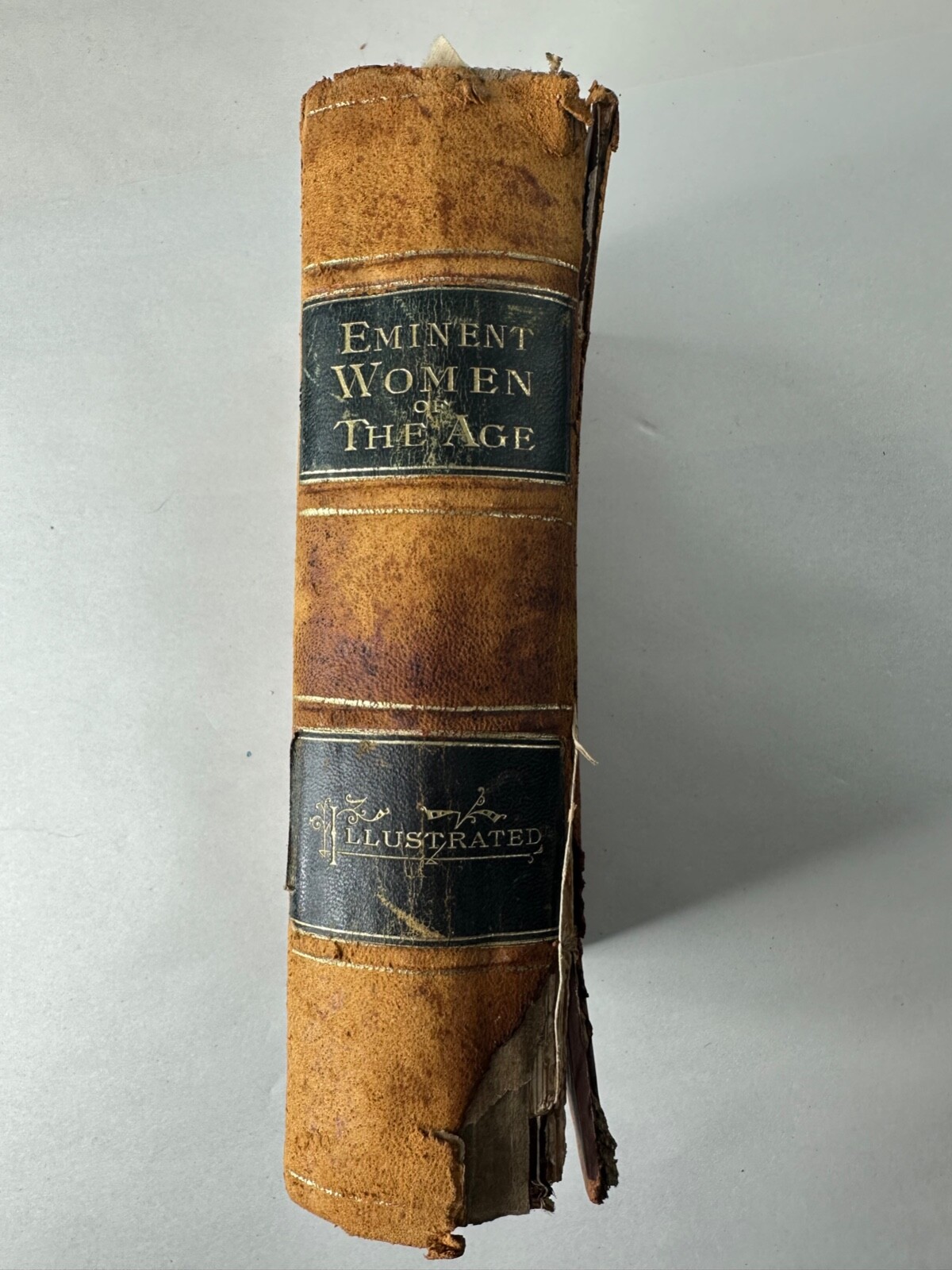 VTG Eminent Women of the Age 1868 Antique First Edition Book Illustrated Leather