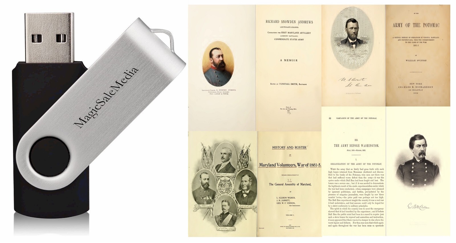 28 Old Rare Books on Maryland in the Civil War History Genealogy Records on USB