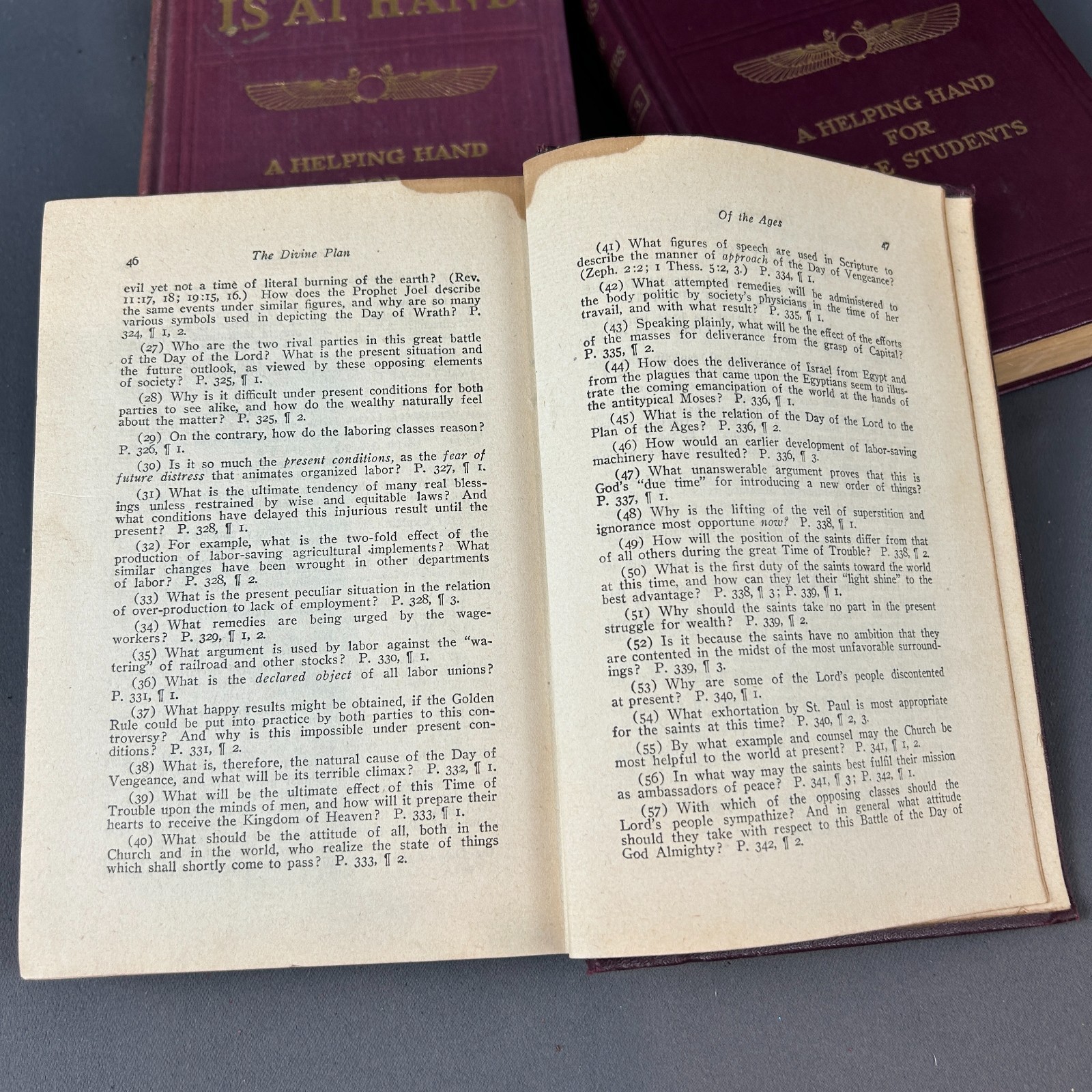1916 Studies In The Scriptures Russell Watchtower Wing Globe Lot Set 1 thru 3
