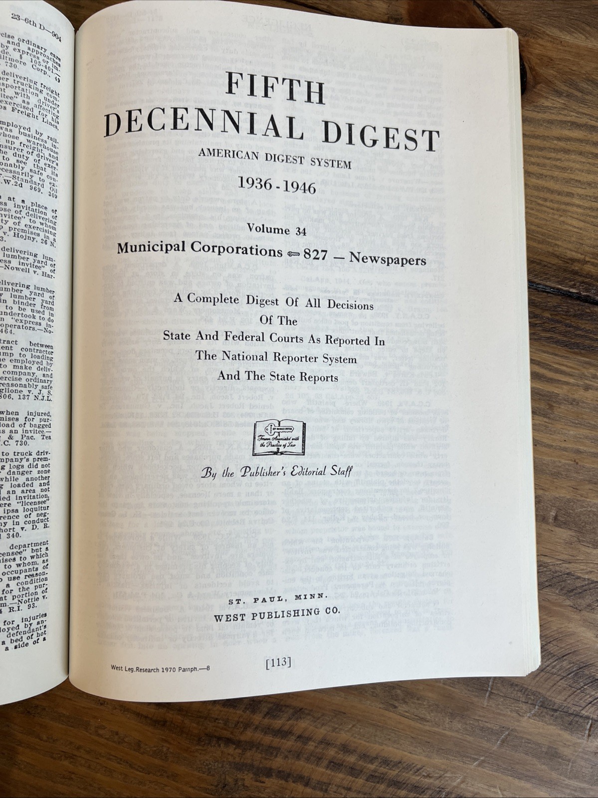 WEST PUBLISHING CO SAMPLE PAGES ILLUSTRATING ORGANIZATION & RESEARCH TECHNIQUES