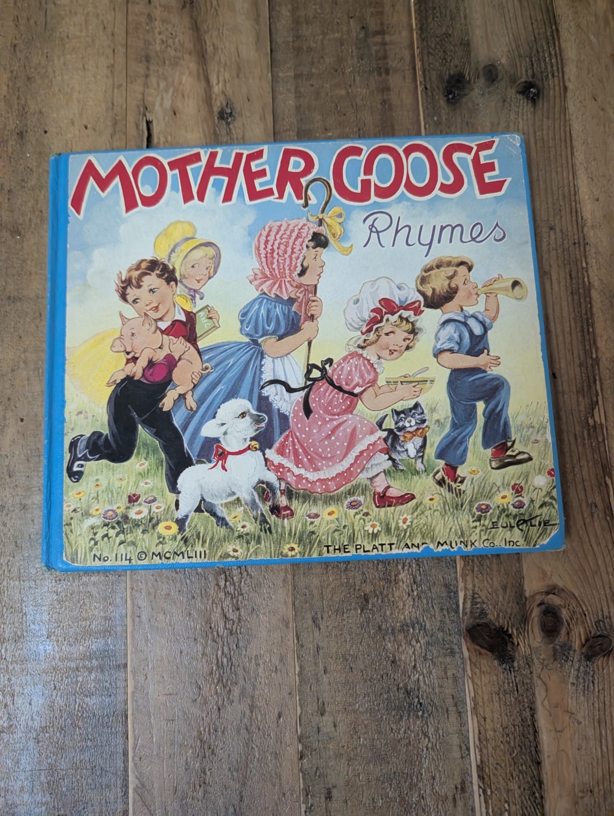 Vintage Mother Goose Rhymes Color Illustrations Eulalie 1953 Platt Munk Co. BOOK
