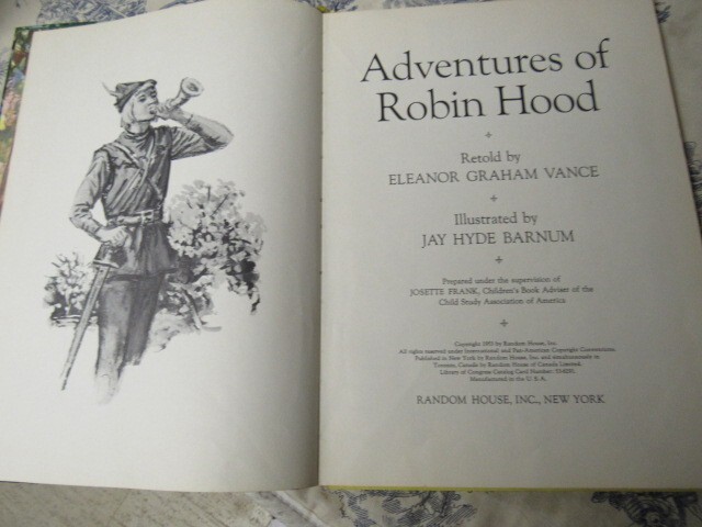 Vtg. 1953 Adventures of Robin Hood by Eleanor Graham Vance Childrens Book