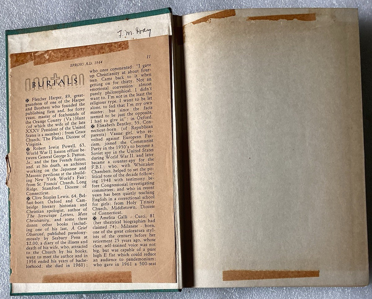 C S Lewis: Surprised By Joy/ FIRST AMERICAN EDITION 1956 HARCOURT, BRACE HC