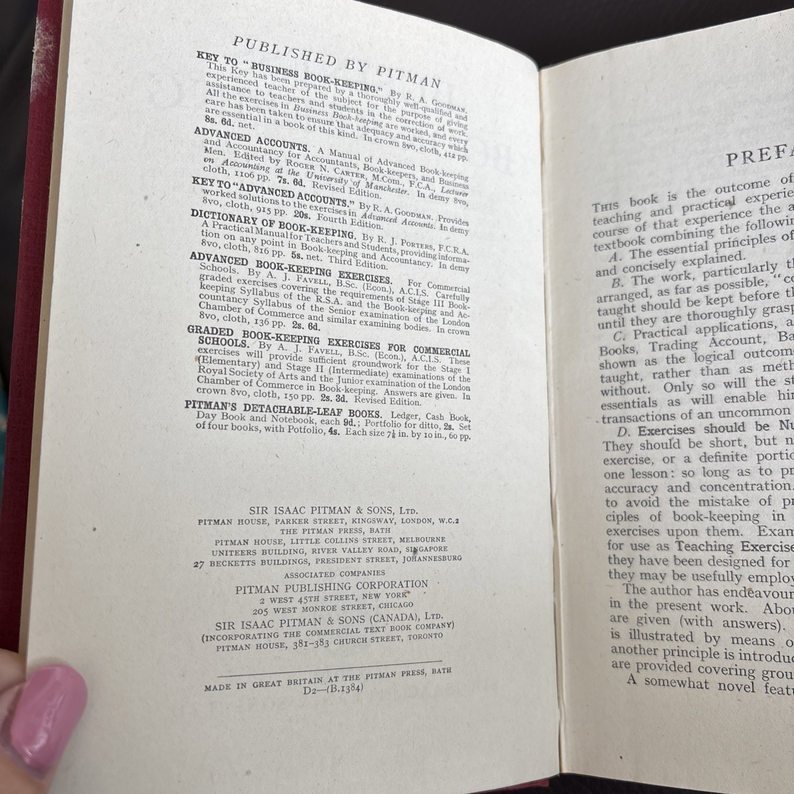 Pitman’s Business Book-keeping Third Edition Routley c.1940’s