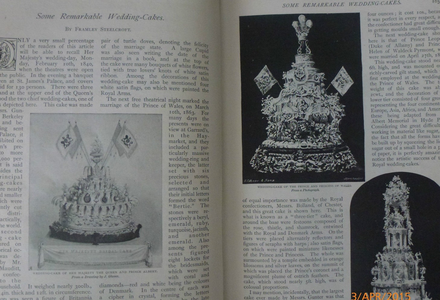 Wedding Cakes Confectioner Cake Decoration Art Old Victorian Article 1895 Hymns