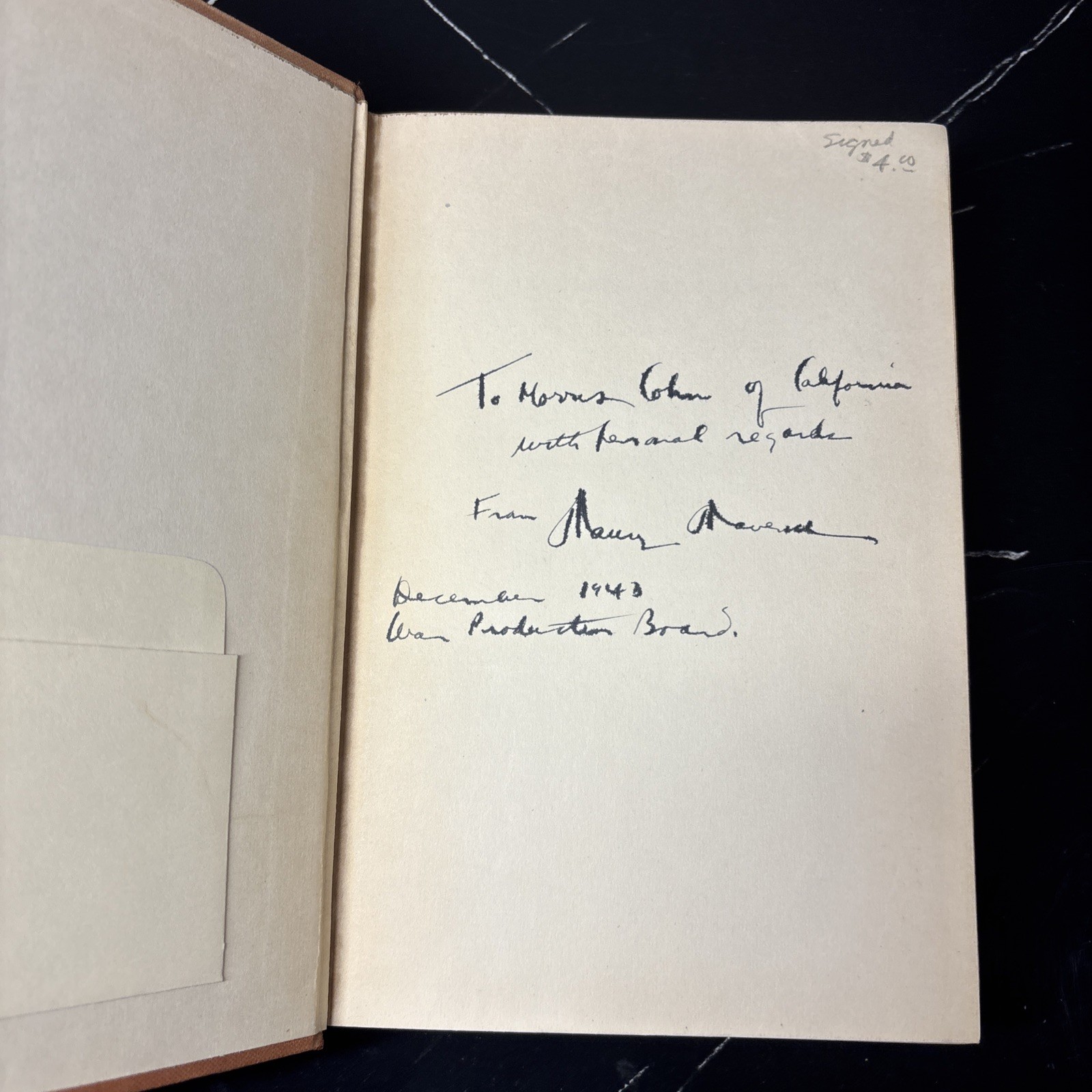 Inscribed Signed Maury Maverick / A MAVERICK AMERICAN 1st Edition 1937