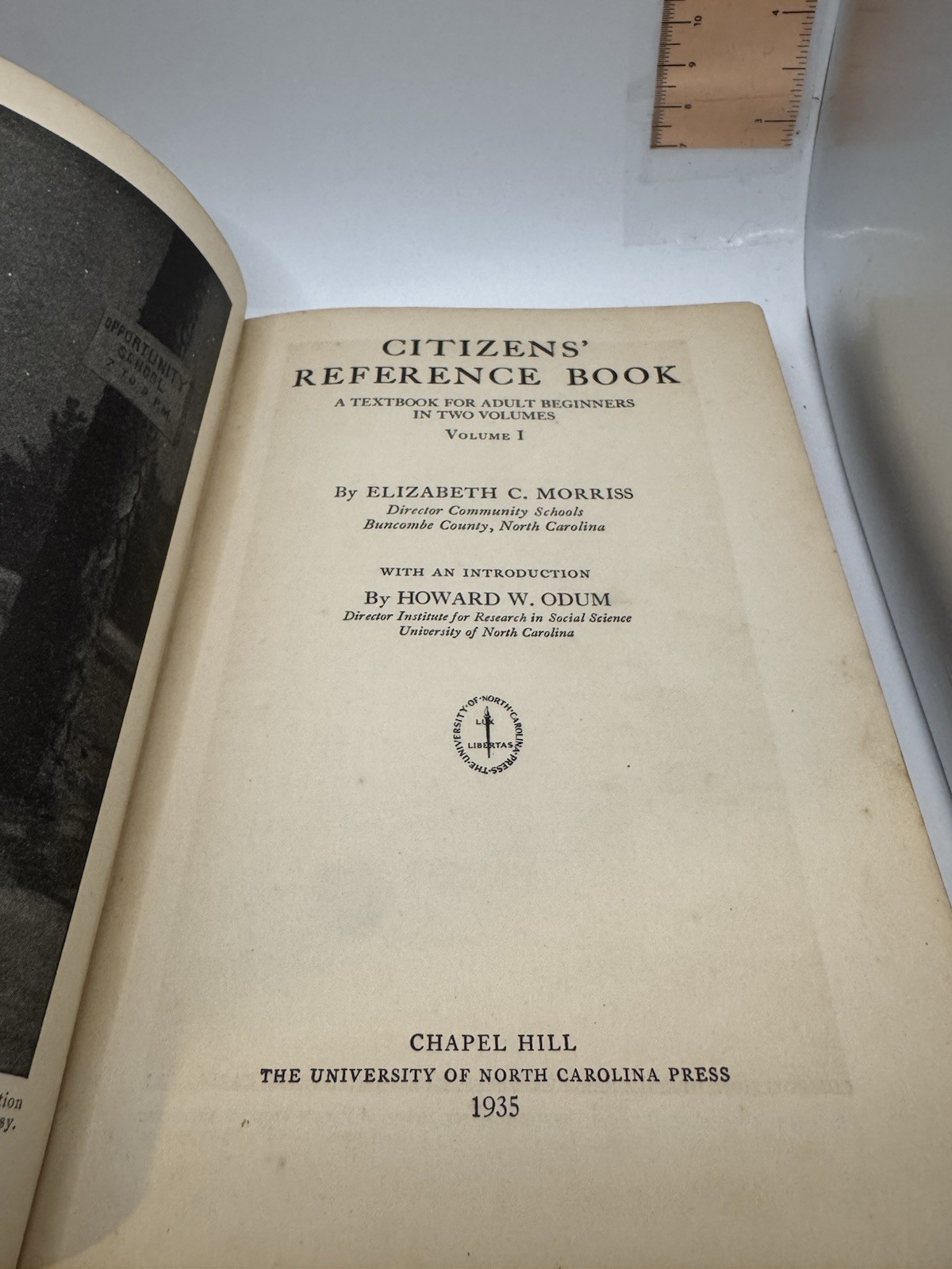 Citizens’ Reference Book, Elizabeth Morriss, Vol 1 1935 – Chapel Hill NC