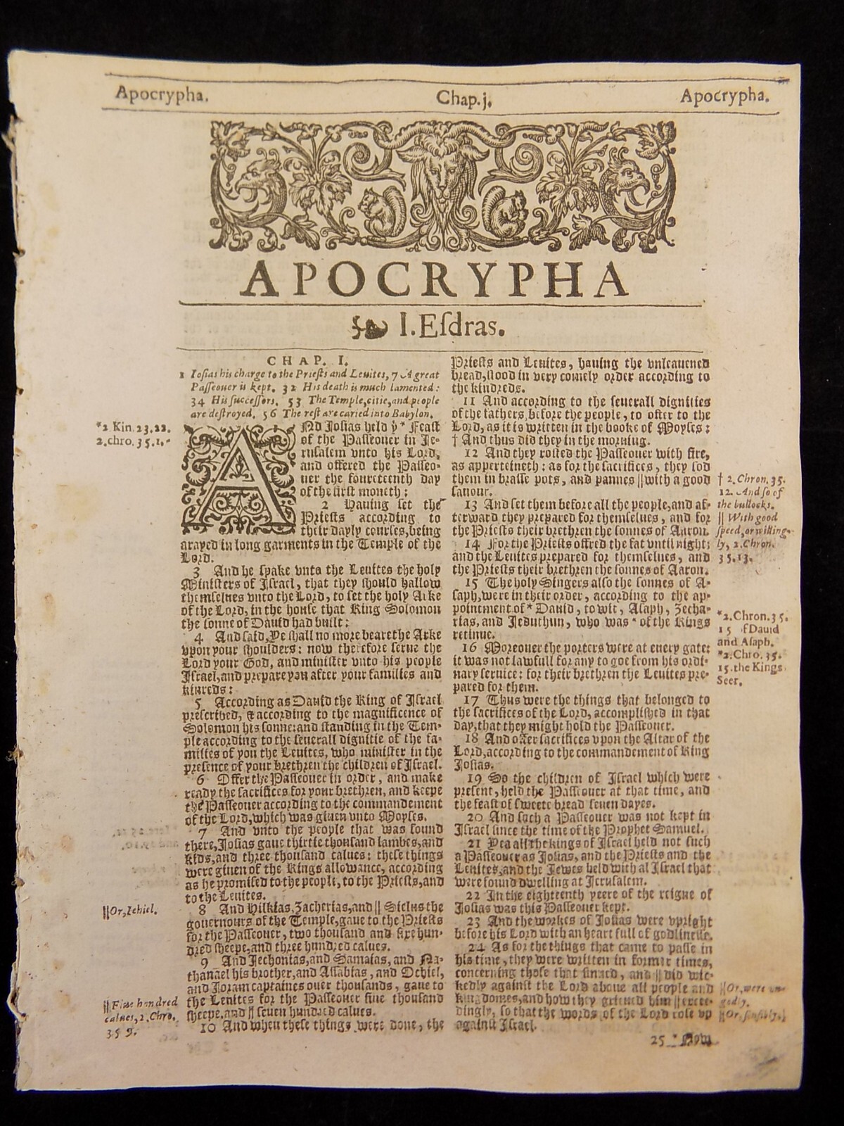1625 KING JAMES BIBLE KJV APOCRYPHA LEAF *YOU PICK* LAST DURING THE KING’S LIFE