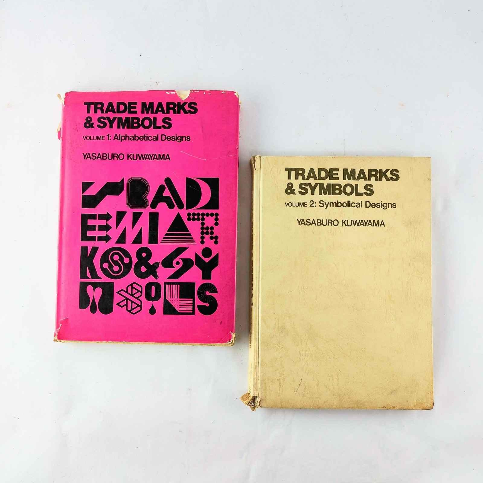 Trade Marks & Symbols Vol 1 & 2 Yasaburo Kuwayama 1973 Hardcover Lot Logo Design