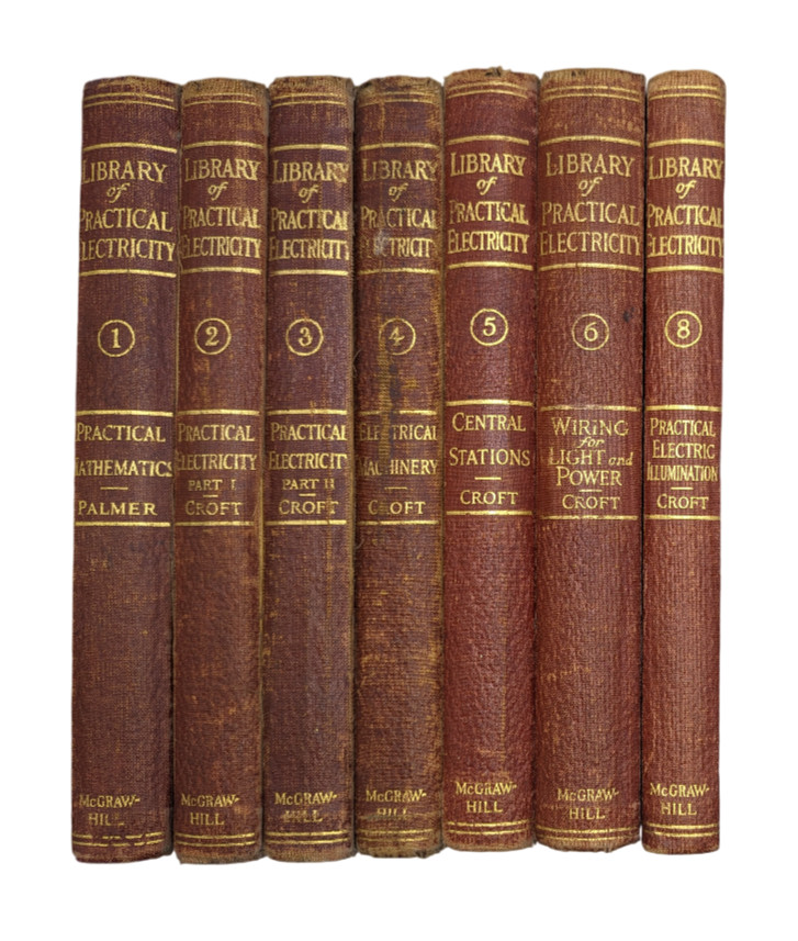 Library of Practical Electricity 7 Vol. Book Set 1917-1921 Palmer Croft Antique