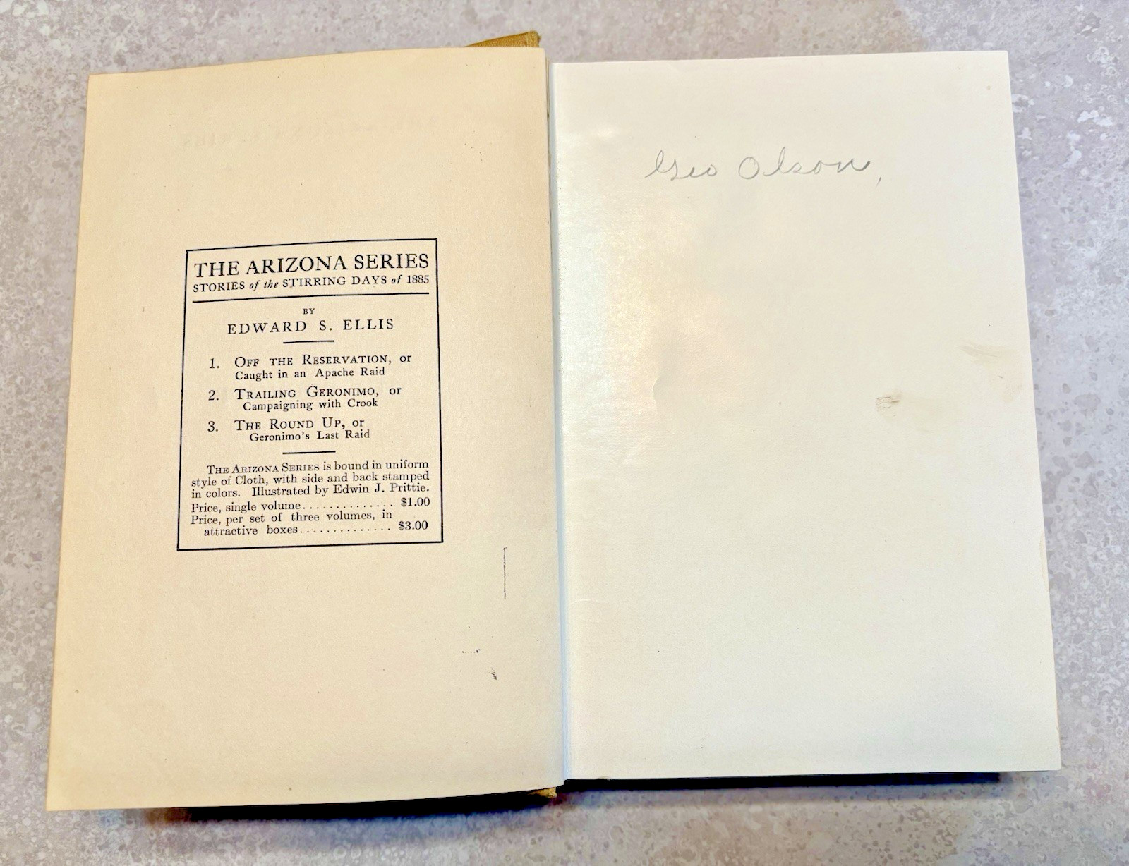 The Roundup Or Geronimo’s Last Raid By Edward S Ellis 1908 Arizona Series