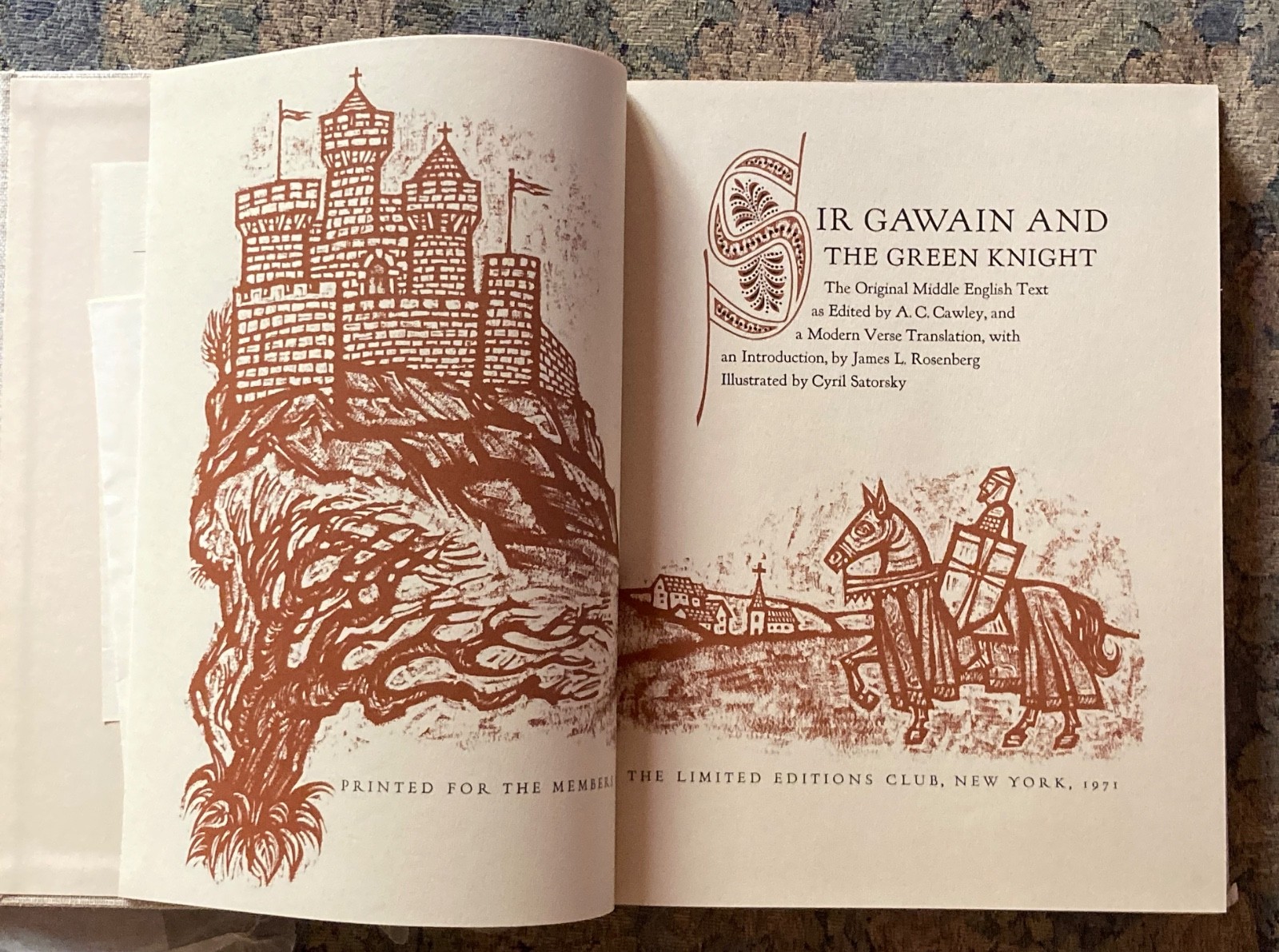 Limited Editions Club SIR GAWAIN AND THE GREEN KNIGHT -ill. Cyril Satorsky