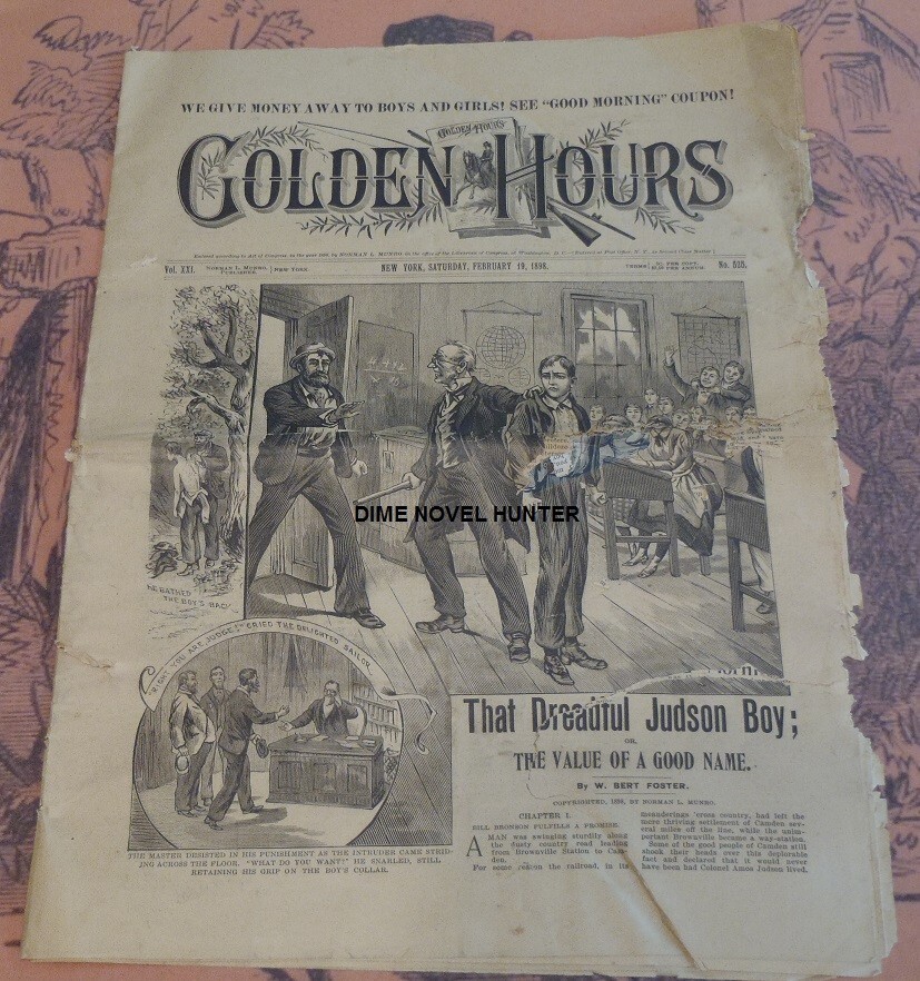 GOLDEN HOURS #532 STORY OF SCHOOL LIFE NORMAN MUNRO STORY PAPER DIME NOVEL