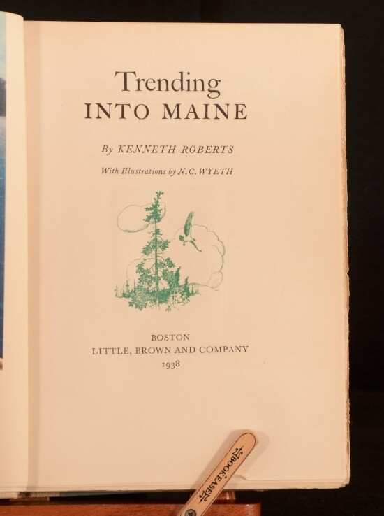 1938 First Edition Trending Into Maine Kenneth Roberts N C Wyeth Signed Limited