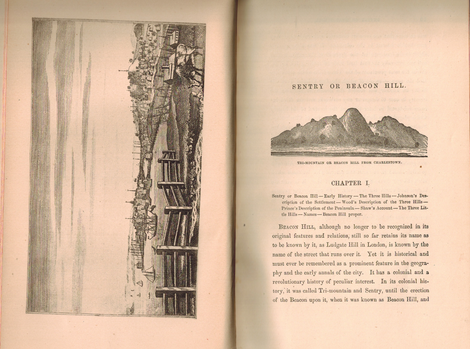 1877 Sentry or Beacon Hill Monument 1635 & 1790, by Wheildon History Boston Mass