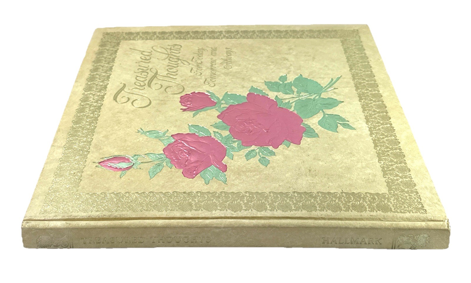 1974 Hallmark “Treasured Thoughts” Gift Book Roses Hardcover Poetry Quotes
