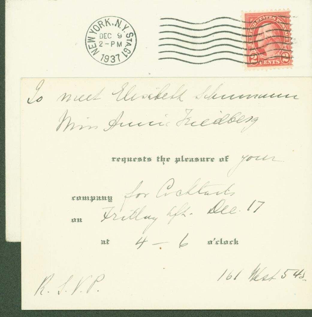 Annie to Robert Robitschek Friedberg / autograph note signed 1937 #296013