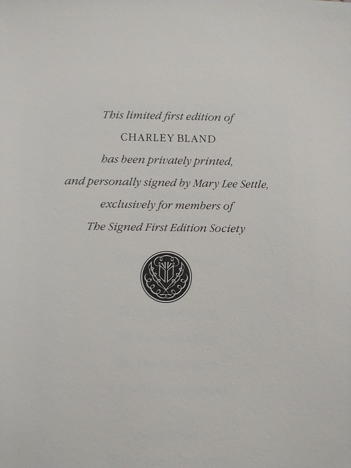 Charley Bland by Mary Lee Settle Leather Franklin Library Signed 1st Edition