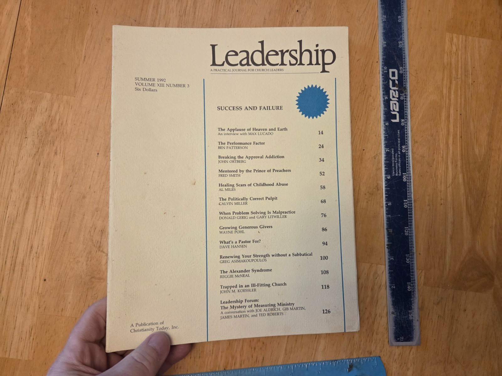 Leadership – Journal for Church Leaders – Succes & Failure – Summer 1992 Paperba
