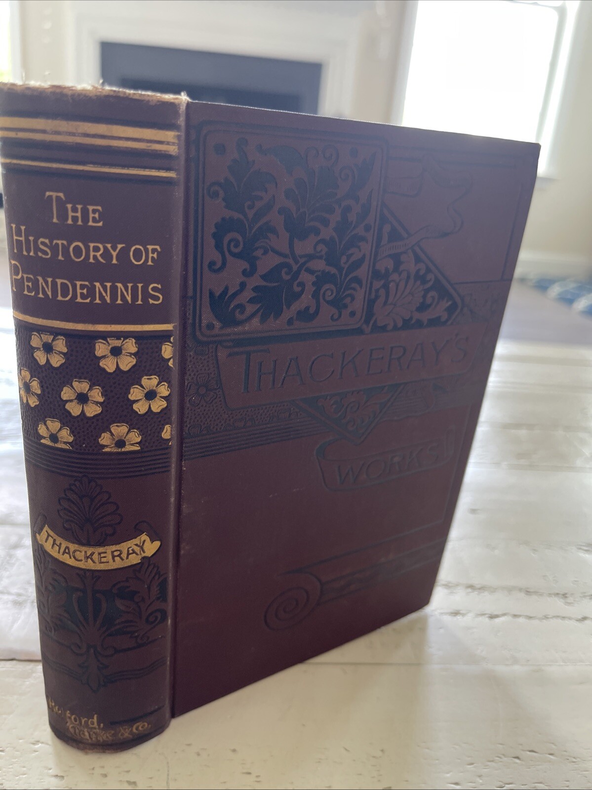 Thackeray’s Works : Pendennis | Belford Clarke Vintage HC, 1880s Binding Loose