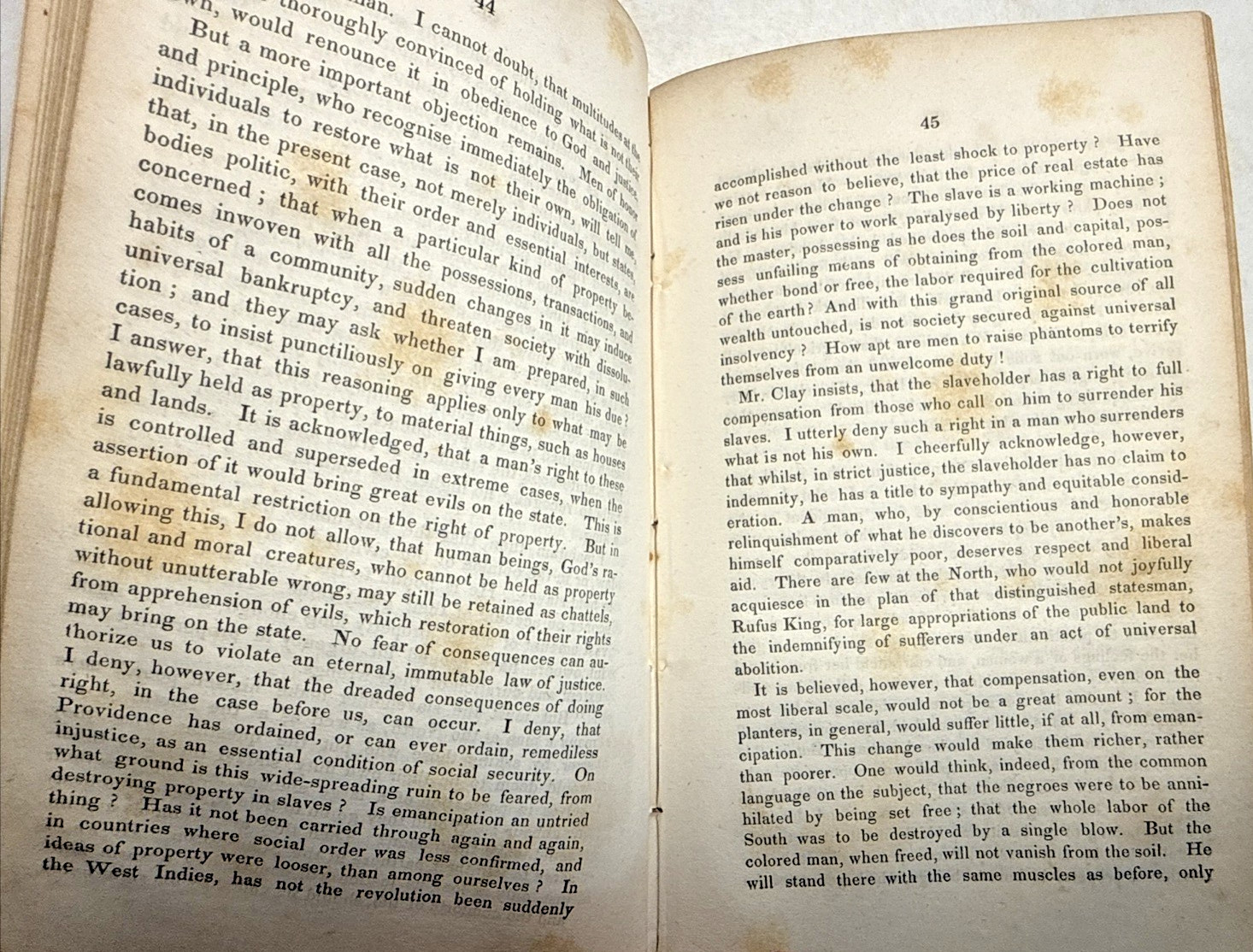 Remarks on Slavery Question Jonathan Phillips Channing 1839 1st ED Antique Book