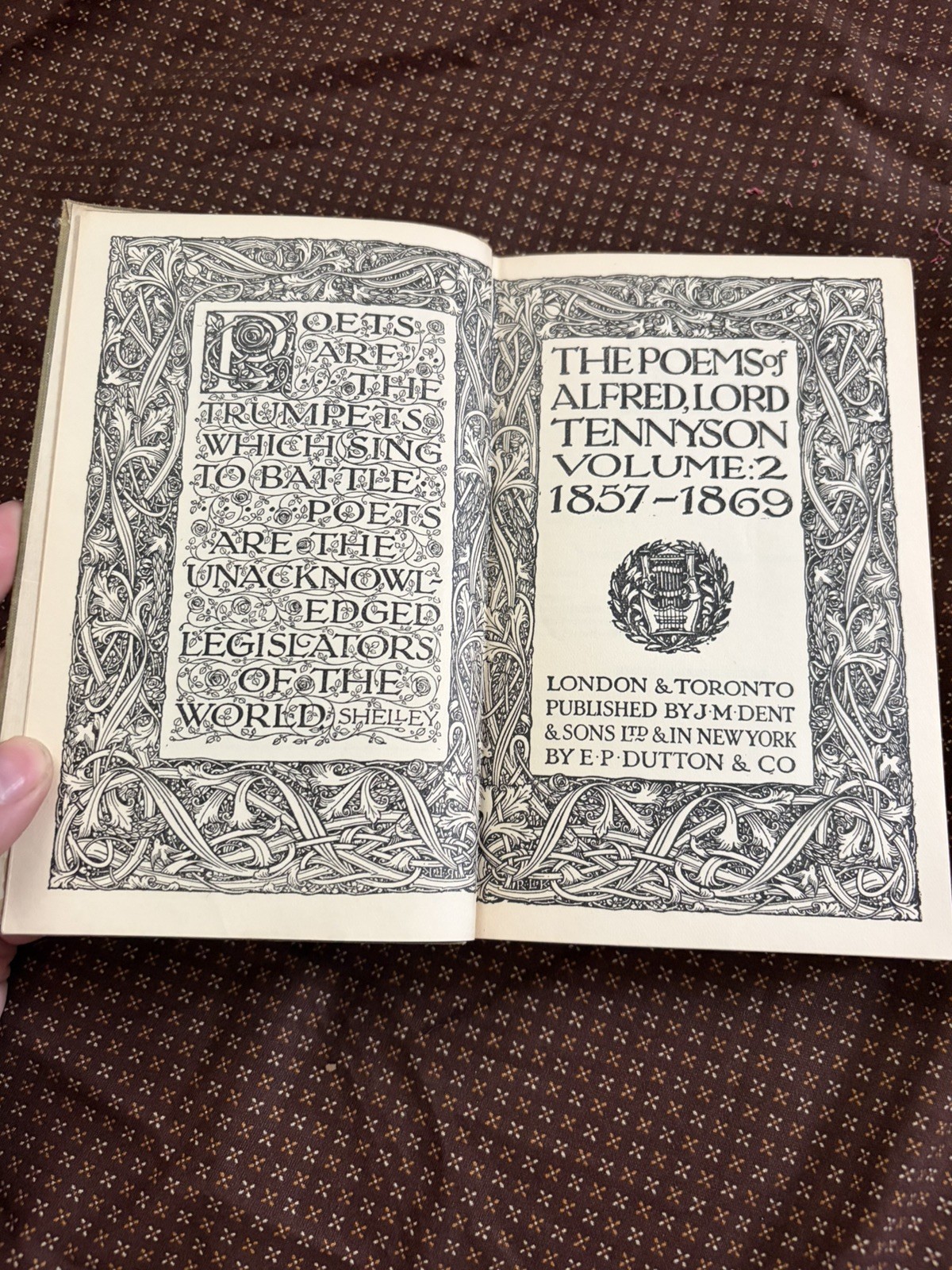 Poems Of Alfred Tennyson, Vol. 2 1857-1859 Everymans Libr Antique Book