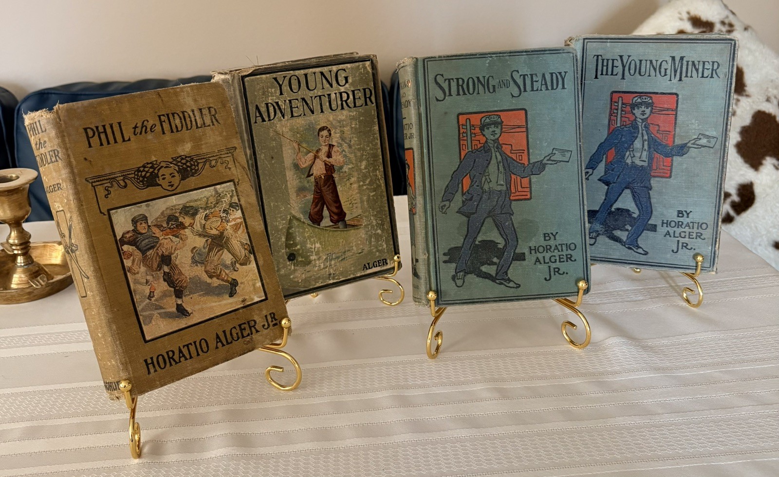 Horatio Alger, Jr. Books Lot of 4 Action/Adventure Titles c1800s
