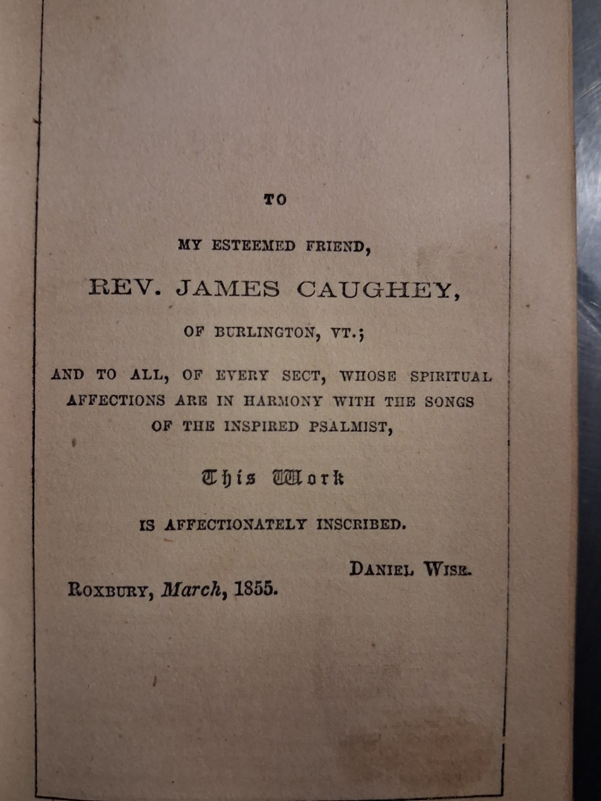 Rev. Daniel Wise Sacred Echoes from the Harp of David Illus HC 1859